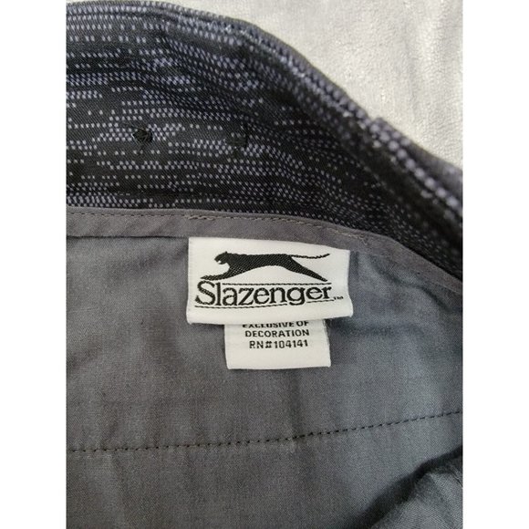 Mens Slazenger Golf Pants Black Gray‎ Flat Front Size 32 x 32 Pants EUC - Picture 4 of 7